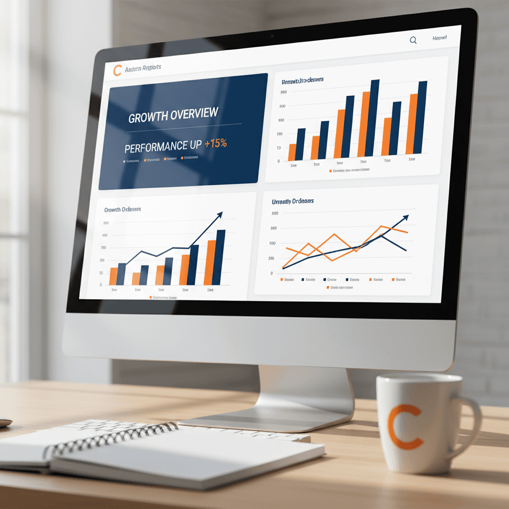 Analytics dashboard on a computer screen