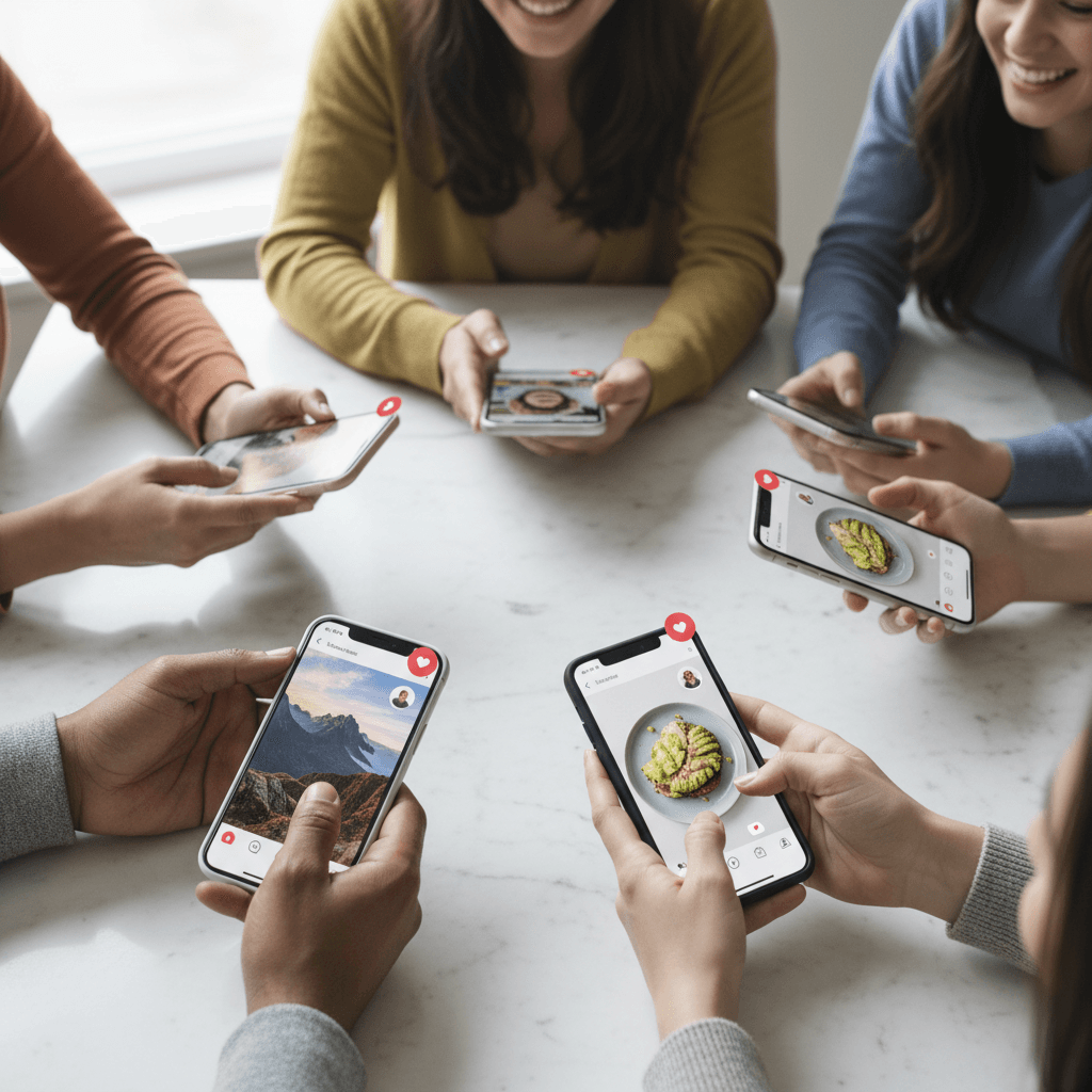 Smartphone displaying a social media post